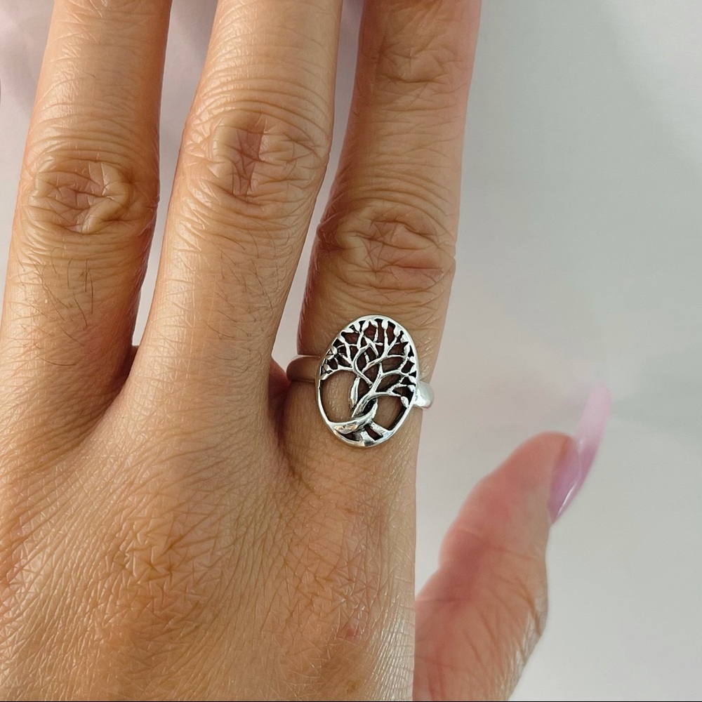 Sterling silver medium tree of life ring, tree of life ring, silver tree of life
